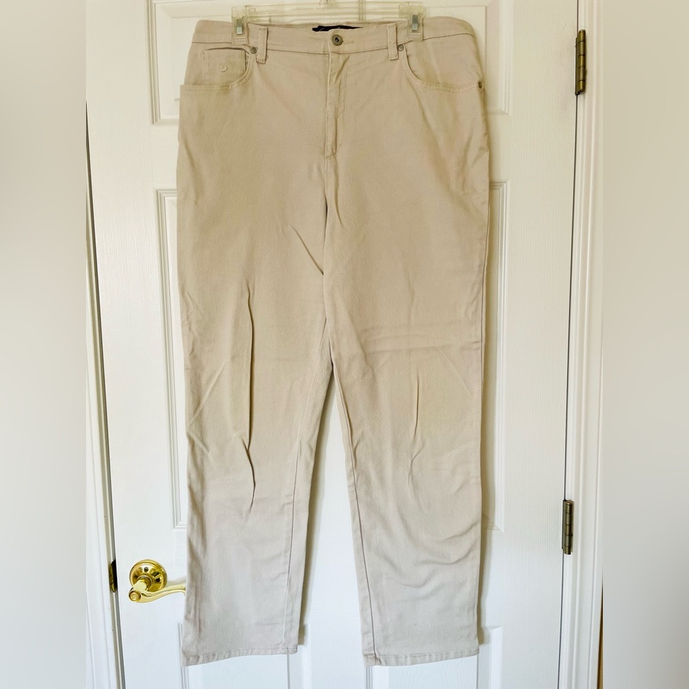 Gloria Vanderbilt Amanda High-Rise Tapered Jeans | Stonewood Beige